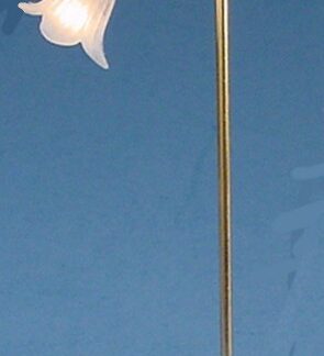 HSFL-108 Curved Brass Floor Lamp Flower Shade