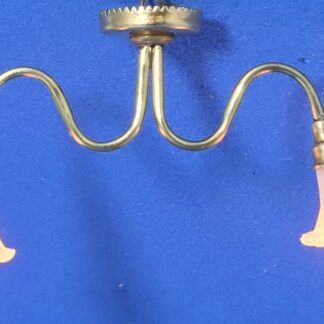 HSCL-115+ Two Light Brass Ceiling Fixture with frost shades